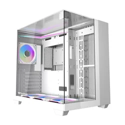 darkFlash Računalniško ohišje DARKFLASH TH285 + 4 ventilatorji (belo)