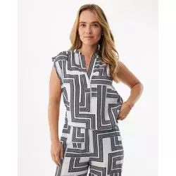 Mexx Ženska bluza MF006103661W, Bez rukava, Crno-bela