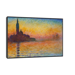 Canvas Slika na platnu Sunset In Venice-Claude Monet, Sa ramom, 60 x 40 cm, Crni