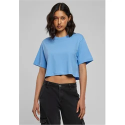 Womens short oversized T-shirt horizontal blue
