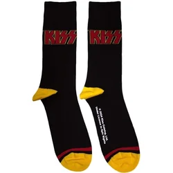 Kiss Nogavice Red Logo Single Stripe Black 40-45