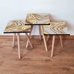 Hanah Home Set klub stočića 3Shp275, 3 komada, Ljubičasta