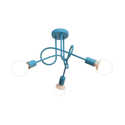 LED dečji plafonski luster OXFORD, površinski montiran, 3xE27/15W/230V, plavi