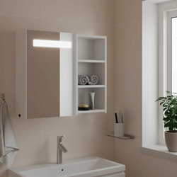 Kupaonski ormarić s ogledalom i LED svjetlom bijeli 60x13x52 cm
