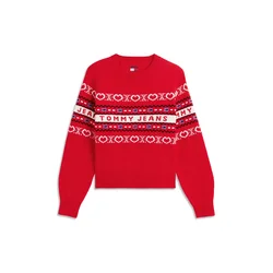 Tommy Jeans Pulover golobje modra/rdeča/črna/bela