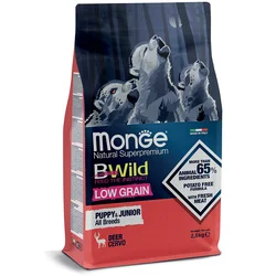 MONGE Suva hrana za štence i mlade pse svih rasa, jelenje meso bez žitarica Bwild Grain 2.5kg