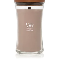 WoodWick dišeča sveča, velika vaza, PatchouliCreme, 609 g