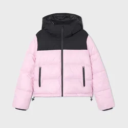 Cropp - Prošivena puffer jakna s kapuljačom - pastelno pink