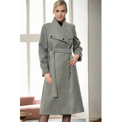 Z9645 DEWBERRY WOMENS COAT-LIGHT GREY