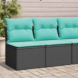 2-dijelni set vrtnih sofa s jastucima crni od poliratana bagrem