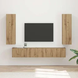 Set TV komoda 3 pcs Umjetnički hrast Konstruirano drvo