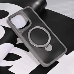 Maska Magsafe Ring Stand za iPhone 15 Pro 6.1 siva