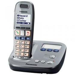 Panasonic Bežični telefon za starije osobe Panasonic KX-TG6571, optička signalizacija poziva, grafit, crn, KX-TG 6571