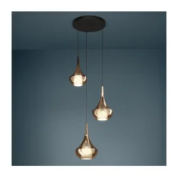 Eglo 390439 - Luster na sajli ALMOSTER 3xE27/28W/230V bakrena