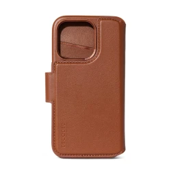 Decoded usnjena denarnica za iPhone 15 Pro - Tan