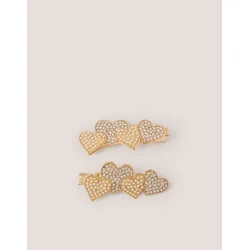 Monsoon Children Set šnala za kosu za devojčice Love Heart, 2 komada, Zlatne boje