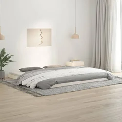 shumee vidaXL Posteljni okvir bel 200 x 200 cm masiven borov les