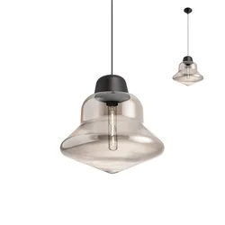Redo 01-1771 - Luster na sajli AMNO, 1xE27/42W/230V, prečnik 33 cm, siva