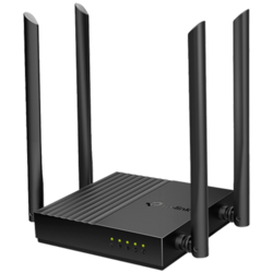 TP-LINK AC1200 Dual-Band Wi-Fi RouterSPEED: 400 Mbps at 2.4 GHz + 867 Mbps at 5 GHzSPEC: 4× Antennas, 1× Gigabit WAN Port + 4× Gigabit LAN PortsFEATURE: Tether App, WPA3, Access Point Mode, IPv6 Supported, IPTV, Beamforming, Smart Connect, Airtime Fairnes