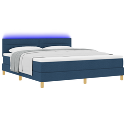 LED Box Spring Krevet s LED trakama Plava 180 x 200 cm tkanina