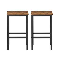 Songmics Barski stolčki, komplet 2, 40x30x65 cm, rjavi