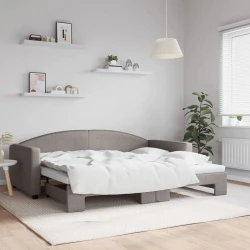 shumee Izvlečna dnevna postelja taupe 90x200 cm blago