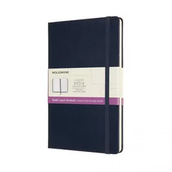 Moleskine Classic Notebook, Hard Cover, Large, Double Layout, Ruled/Plain, Sapphire Blue, 240 strana