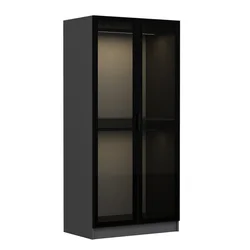 Hanah Home Kale Glass Anthracite 190 Garderober, 90x190x52cm, Crni
