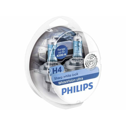 Sijalica H4 + W5W +60% PHILIPS White Vision Ultra Set 2+2 kom,