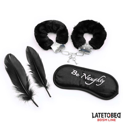 LateToBed BDSM trodelni crni set