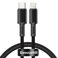 BASEUS Kabel za iPhone USB-C – Lightning, hitro polnjenje 20 W, 1 m – črn