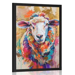 Plakat ovca v imitaciji umetniške slike - 40x60 white