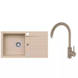 ALVEUS sudoper + kuhinjska armatura AMARO 130 (beige)