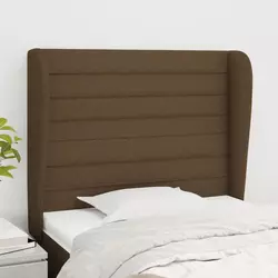 Uzglavlje s ušima tamnosmeđe 103x23x118/128 cm od tkanine