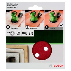 Bosch Set brusnih listova za ekscentričnu brusilicu 2609256A27, 5-delni, 125mm, G240