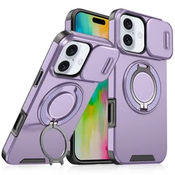 Torbica CamShield Ring stand za iPhone 16 6.1 ljubicasta