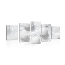 5-delna slika beli luksuz - 150x75