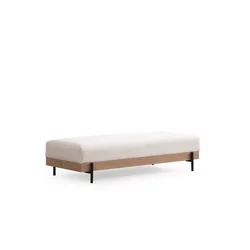 ATELIER DEL SOFA Tabure Eti Oak Pouffe White