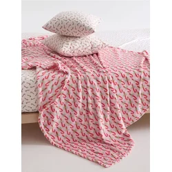 Sinsay - Prekrivač sa božićnim printom - pastelno roze