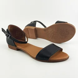 LP Fashion Ženske kožne sandale, Crne