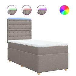Vidaxl Box spring postelja z vzmetnico taupe 90x190 cm blago