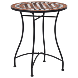 VIDAXL Bistro mizica z mozaikom rjava 60 cm keramika