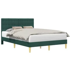 Vidaxl Konstrukcija postelje Temno zelena 160 x 200 cm Blago