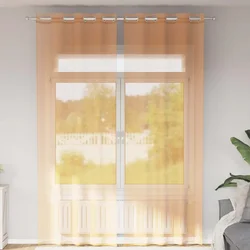 Voile zavjese s ušicama 2 kom narančaste 140x300 cm