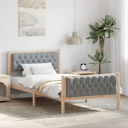 Krevetna konstrukcija s uzglavljem Svijetlo siva 100 x 200 cm