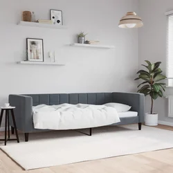 vidaXL Raztegljiva postelja temno siva 80x200 cm žamet
