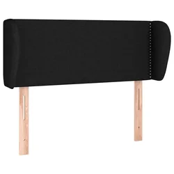 Vidaxl Vzglavje z ušesi črno 93x23x78/88 cm blago