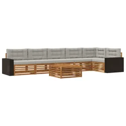 Set vanjskih sofa 7 pcs Prirodna i svjetlosiva Poliester
