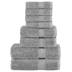 8-dijelni vrhunski set ručnika SOLUND sivi 600 gsm
