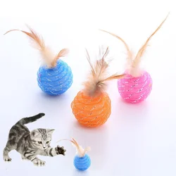PetJungle loptica sa perom 4,5 cm